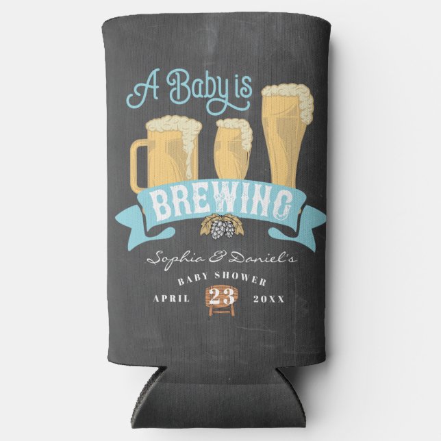 Rafraîchisseur Pour Canette Slim Un Bébé Brasse Le Baby shower Peut Rafraîchir (Recto)