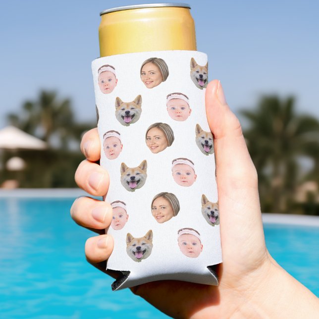Rafraîchisseur Pour Canette Slim Visage personnalisé, Photo personnalisée, Cadeau d (Créateur téléchargé)