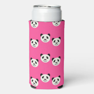 Rafraîchisseur Pour Canette Slim Visages d'ours de panda rose