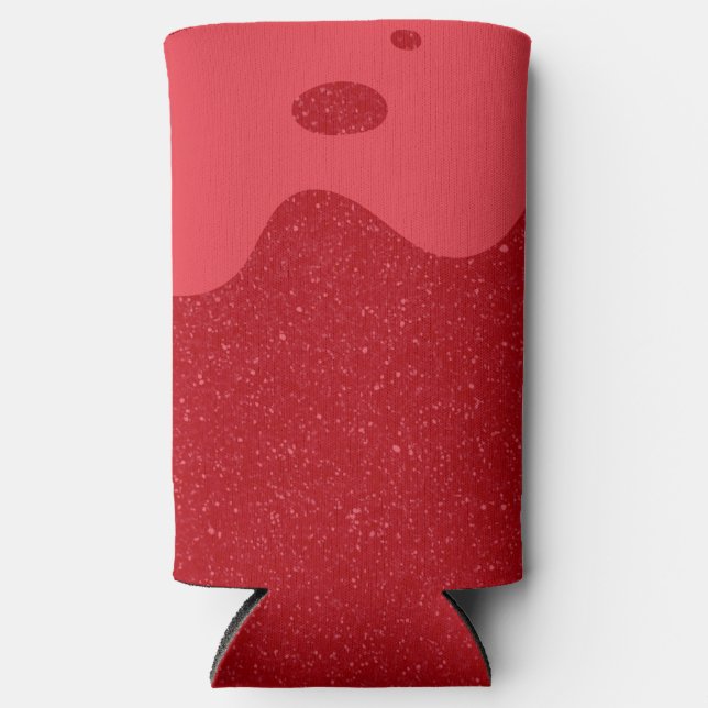 Rafraîchisseur Pour Canette Slim Wavy Tomato Red Custom Can Cooler (Recto)