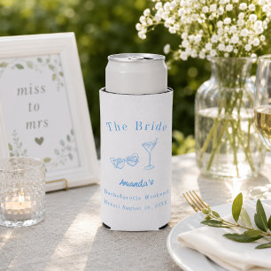 Rafraîchisseur Pour Canette Slim Week-end de célibataire de la mariée plage bleu