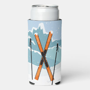 Rafraîchisseur Pour Canette Slim Winter Ski nom personnalisé