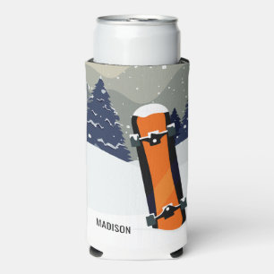Rafraîchisseur Pour Canette Slim Winter Snowboard nom personnalisé