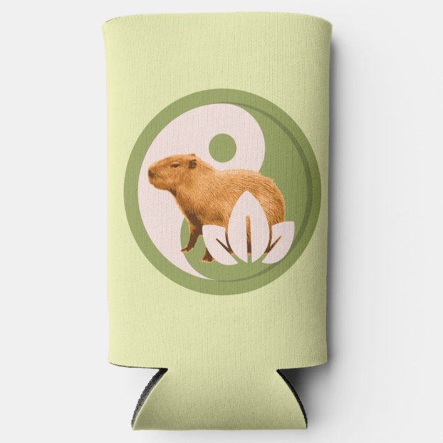 Rafraîchisseur Pour Canette Slim Zen Capybara Yin Yang (Recto)