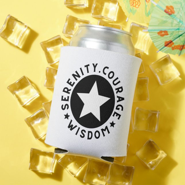 Rafraîchisseur Pour Canette Sobriety Serenity Courage Sagesse Nom personnalisé (Été in situ)
