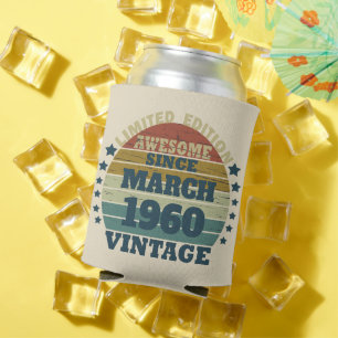 Rafraîchisseur Pour Canette Soirée personnalisée vintage de 65e anniversaire