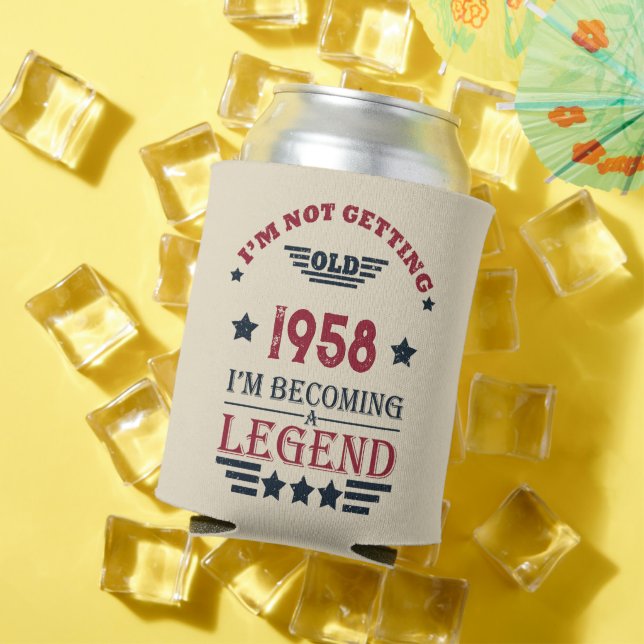 Rafraîchisseur Pour Canette Soirée personnalisée vintage de 65e anniversaire (Été in situ)