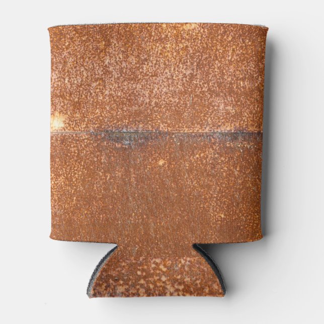 Rafraîchisseur Pour Canette Soudé vieux métal, texture rouille. (Devant)