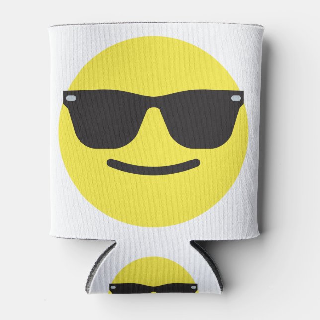 Rafraîchisseur Pour Canette Sourire Avec Lunettes De Soleil Face Emoji Mug (Devant)