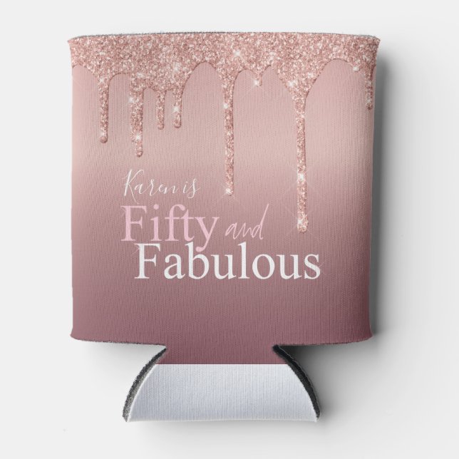 Rafraîchisseur Pour Canette Sparkle Cinquante et Fabulous Parties scintillant  (Devant)