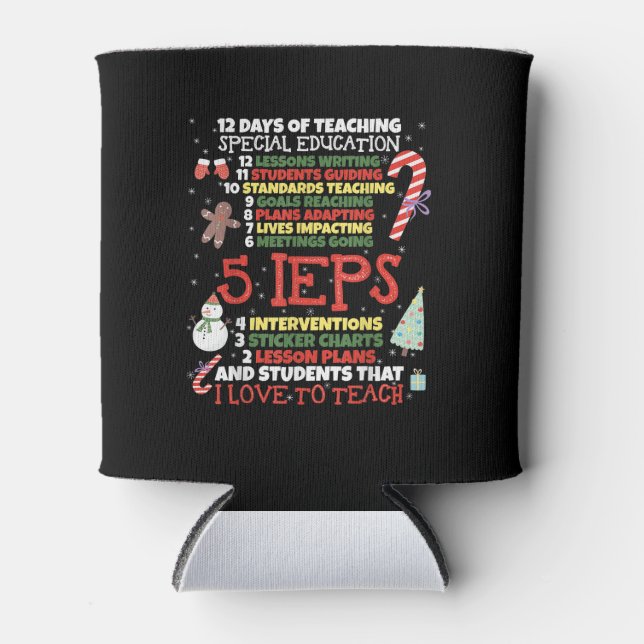 Rafraîchisseur Pour Canette SPED School Teacher Funny Enseignant de l'enseigne (Devant)
