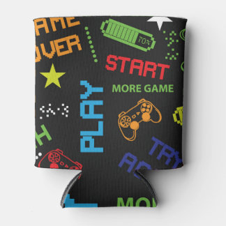 Rafraîchisseur Pour Canette Style Jeu Pixel : Abstrait sans couture.