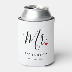 Rafraîchisseur Pour Canette Stylish Mr Custom Nom et Mariage de date