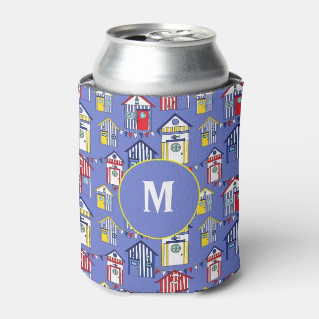Rafraîchisseur Pour Canette Summer Blue Seaside Beach Hublots Imprimer Monogra (Can devant)
