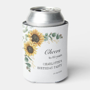 Rafraîchisseur Pour Canette Sunflower Eucalyptus floral Script 60e anniversair