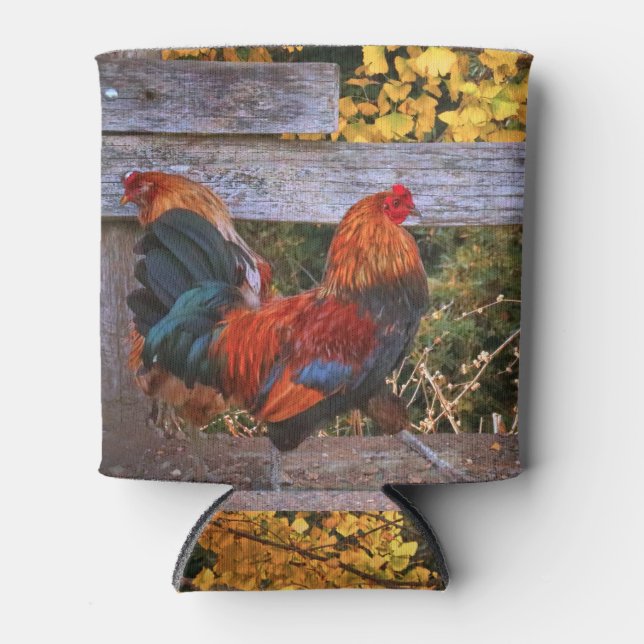 Rafraîchisseur Pour Canette Super mignon ferme coq et clôture (Devant)