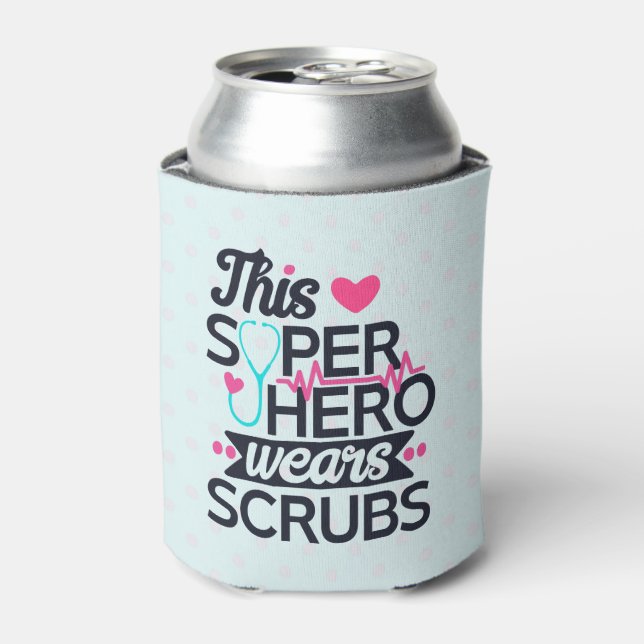 Rafraîchisseur Pour Canette Superbe infirmière Superhero dire la typographie (Can devant)