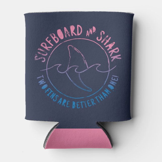 Rafraîchisseur Pour Canette Surf Et Requin Drôle Surfer Surf Été (Devant)