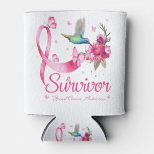 Rafraîchisseur Pour Canette Survivant Hummingbird Ribbon Cancer du sein