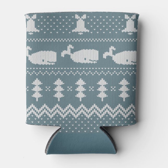 Rafraîchisseur Pour Canette Sweat de Noël Motif Knished Baleine Scandi (Devant)
