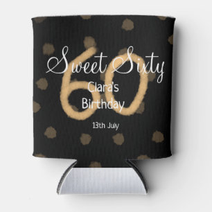 Rafraîchisseur Pour Canette Sweet Soixante ajouter nom date anniversaire Polka