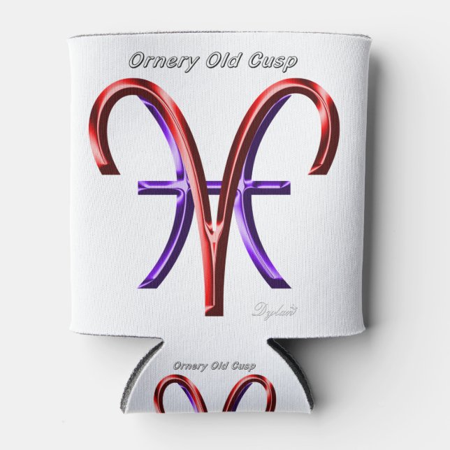 Rafraîchisseur Pour Canette SYMBOLE Zodiaque Aries Pisces Ornery Cusp Astrolog (Devant)