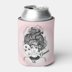 Rafraîchisseur Pour Canette Symbole zodiaque masqué Lady Gemini et signe rose