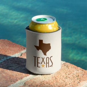 Rafraîchisseur Pour Canette Symboles du Texas, État du Texas, marron