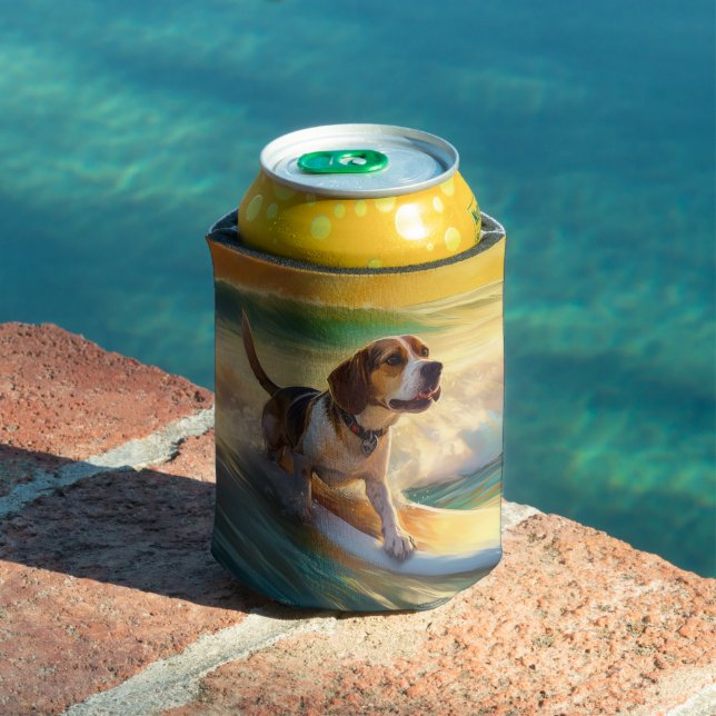 Rafraîchisseur Pour Canette Tableau de surf de plage beagle (Piscine in situ)