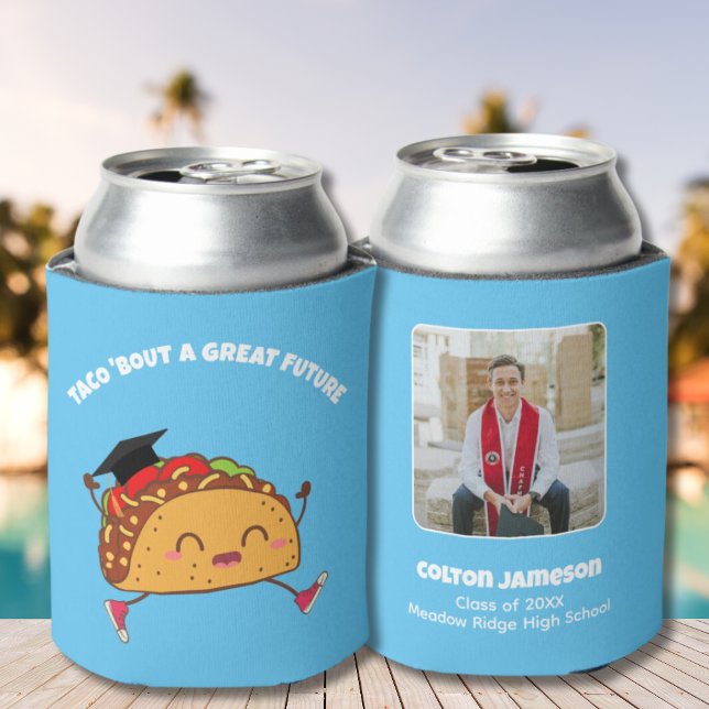 Rafraîchisseur Pour Canette Taco Bout un grand Fête de l'Avenir (Taco Bout a Great Future Fiesta Graduation Party Can Cooler)