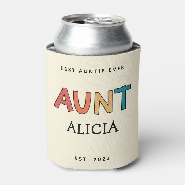 Rafraîchisseur Pour Canette Tante Personnalisée Retro Cadeau Meilleure Tante J (Can devant)