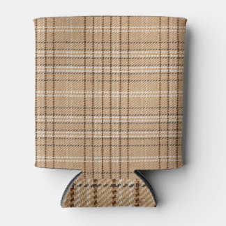 Rafraîchisseur Pour Canette Tartan Beige : Tissu Plaid Classique.