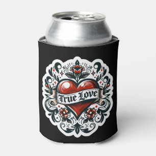 Rafraîchisseur Pour Canette Tatouage de cœur d'amour véritable Autocollant Sty