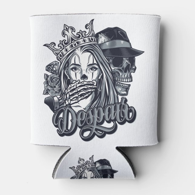 Rafraîchisseur Pour Canette tatouage vintage de style chicano (Devant)