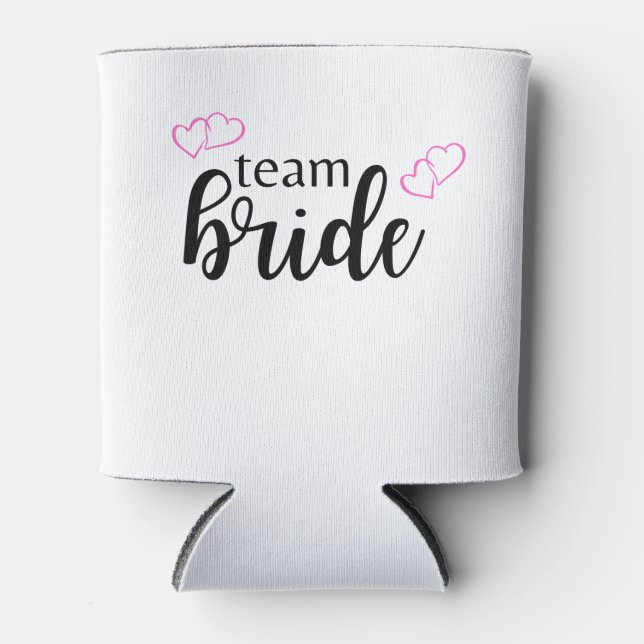 Rafraîchisseur Pour Canette Team Bride Double Coeur - lettrage noir (Devant)