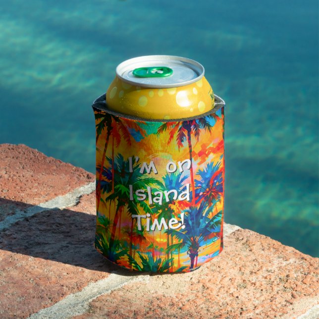 Rafraîchisseur Pour Canette [Tequila Sunrise] Tropical Island Time Drink Beer (Piscine in situ)