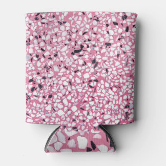 Rafraîchisseur Pour Canette Terrazzo Texture Abstraite rose noir