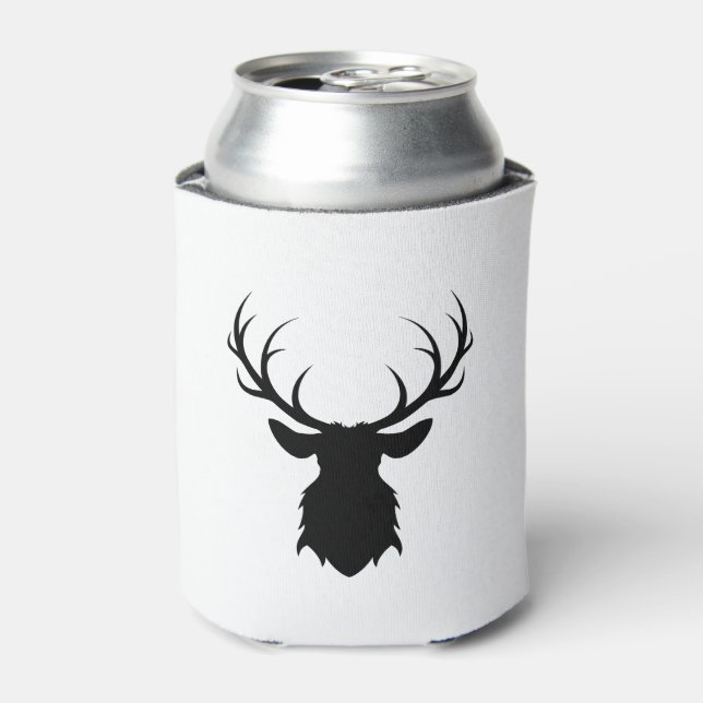 Rafraîchisseur Pour Canette Tête de cerf noir avec silhouette Antlers (Can devant)
