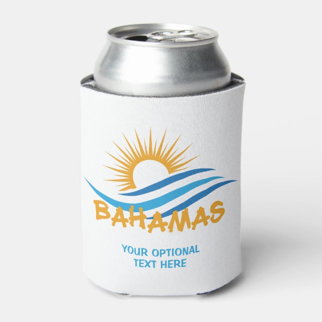 Rafraîchisseur Pour Canette Texte personnalisé Bahamas (Can devant)