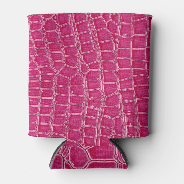 Rafraîchisseur Pour Canette Texture à motif d'alligator rose (Devant)