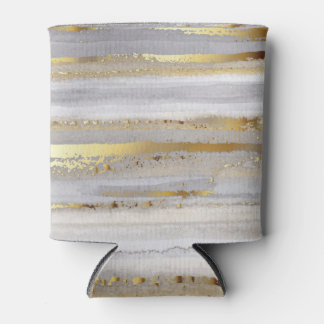 Rafraîchisseur Pour Canette Texture d'aquarelle en or gris luxe