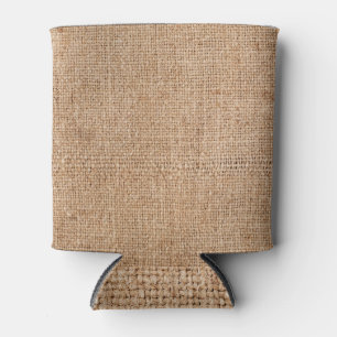 Rafraîchisseur Pour Canette texture de burlap Brown, tissu rustique.