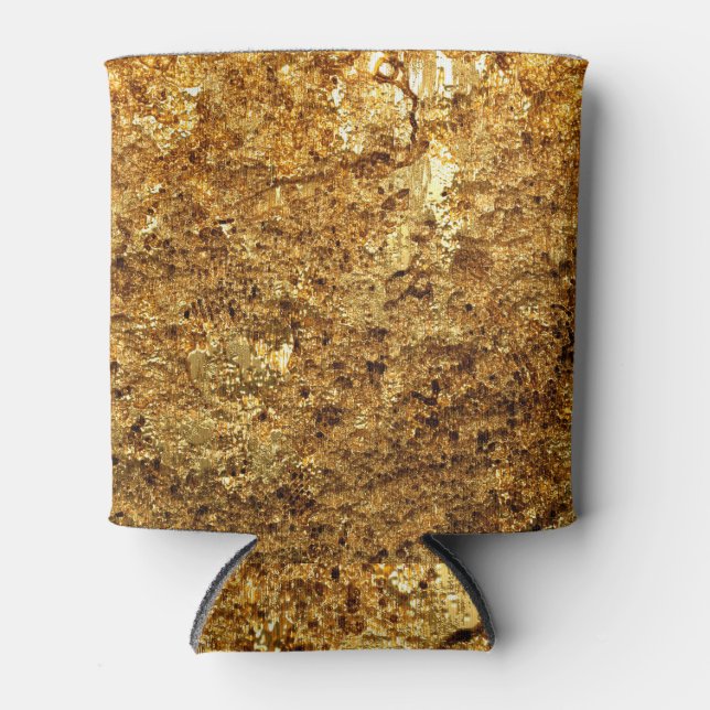 Rafraîchisseur Pour Canette Texture or de luxe, illustration 3D. (Devant)