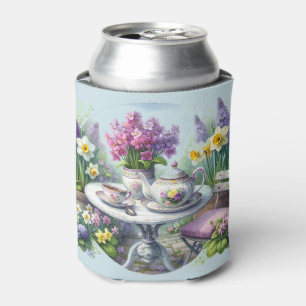 Rafraîchisseur Pour Canette Thé dans le jardin fleuri vintage