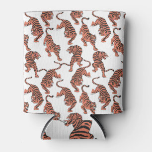 Rafraîchisseur Pour Canette Tigres vintages, motif sans couture dessiné à la m