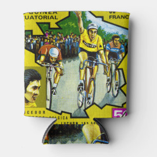 Rafraîchisseur Pour Canette Timbre historique des cyclistes de Guinée équatori