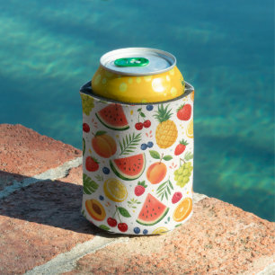 Rafraîchisseur Pour Canette Tissu à motif de fruits d'été   Pastèque tropicale