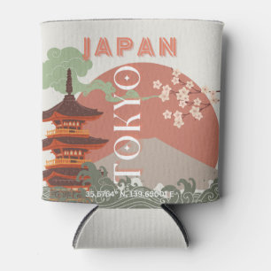 Rafraîchisseur Pour Canette Tokyo Japan Travel Art, Retro Travel Art