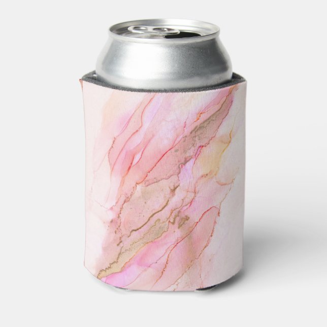 Rafraîchisseur Pour Canette Tons roses dans les nuages d'encre avec or (Can Dos)