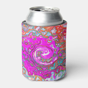 Rafraîchisseur Pour Canette Tourbillon abstrait groovy violet et orange rétro